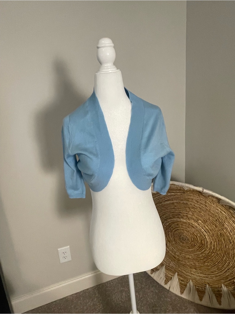 Frances Valentine Powder Blue Cropped Bolero Shrug